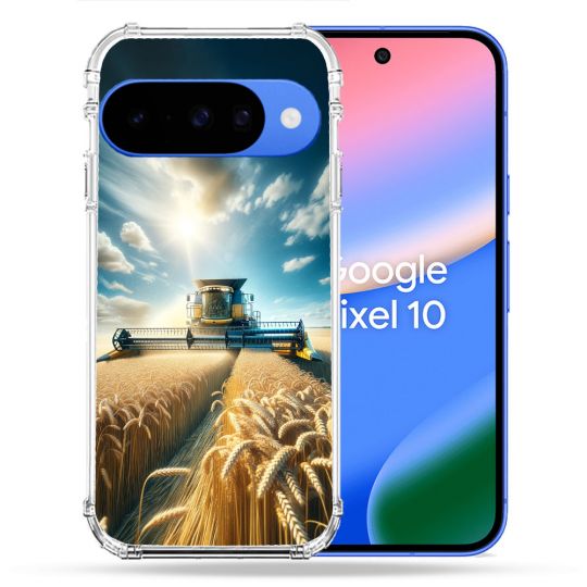 Coque Renforcée Pour Google Pixel 10 Agriculture Moissonneuse Blé