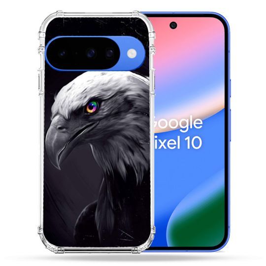 Coque Renforcée Pour Google Pixel 10 Animal Aigle Royal Noir