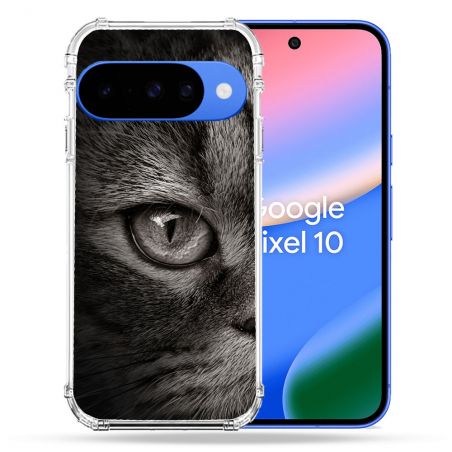 Coque Renforcée Pour Google Pixel 10 Animal Chat Gris