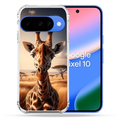 Coque Renforcée Pour Google Pixel 10 Animal Girafe Savane