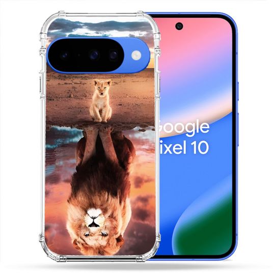 Coque Renforcée Pour Google Pixel 10 Animal Lion Reflet
