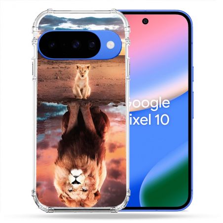 Coque Renforcée Pour Google Pixel 10 Animal Lion Reflet
