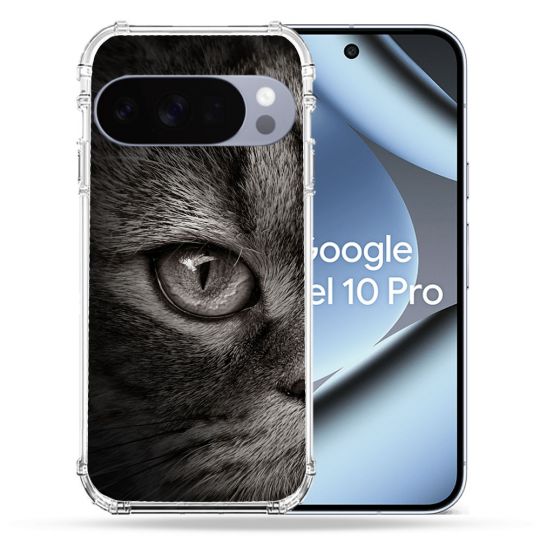 Coque Renforcée Pour Google Pixel 10 Pro Animal Chat Gris