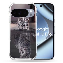 Coque Renforcée Pour Google Pixel 10 Pro Animal Chat Reflet