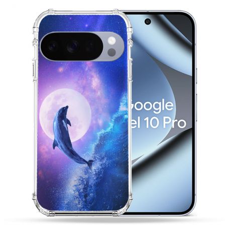 Coque Renforcée Pour Google Pixel 10 Pro Animal Dauphin Vague