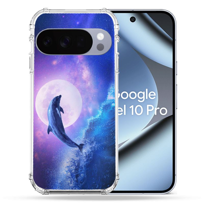 Coque Renforcée Pour Google Pixel 10 Pro Animal Dauphin Vague