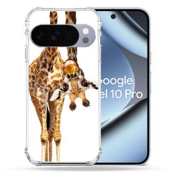 Coque Renforcée Pour Google Pixel 10 Pro Animal Girafe Blanche