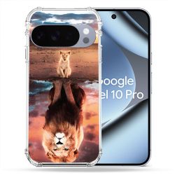 Coque Renforcée Pour Google Pixel 10 Pro Animal Lion Reflet