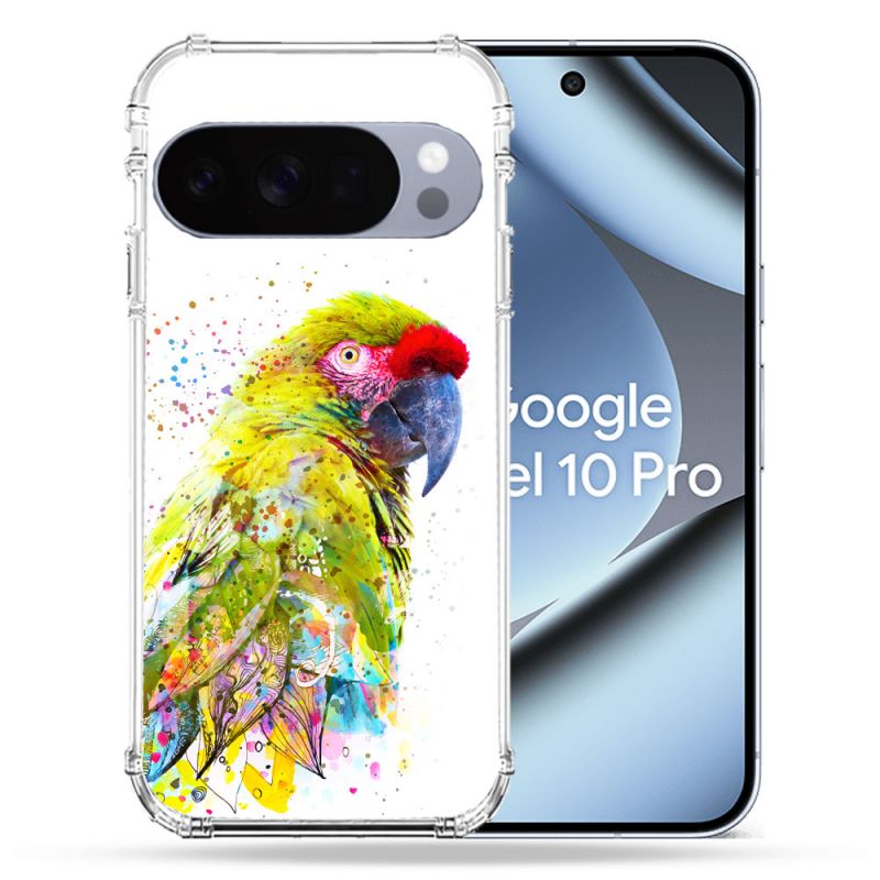 Coque Renforcée Pour Google Pixel 10 Pro Animal Perroquet Jaune