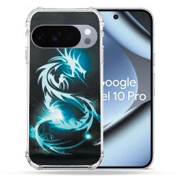 Coque Renforcée Pour Google Pixel 10 Pro Fantastique Dragon Bleu