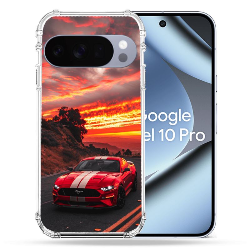 Coque Renforcée Pour Google Pixel 10 Pro Ford Mustang GT500 Rouge