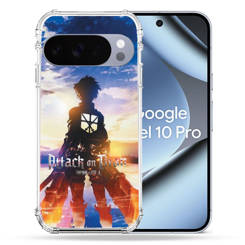 Coque Renforcée Pour Google Pixel 10 Pro Manga Attaque Titans Soleil