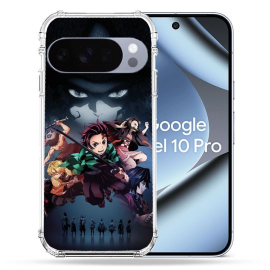 Coque Renforcée Pour Google Pixel 10 Pro Manga Demon Slayer Noir