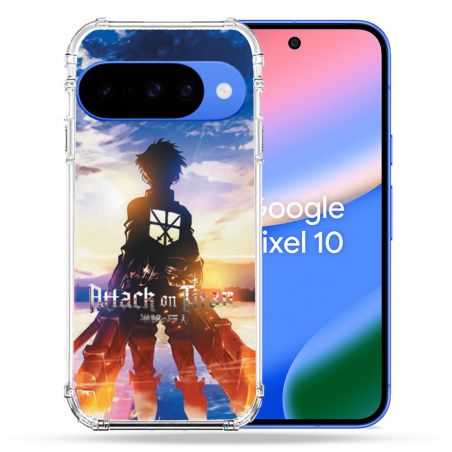 Coque Renforcée Pour Google Pixel 10 Manga Attaque Titans Soleil