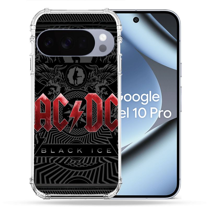 Coque Renforcée Pour Google Pixel 10 Pro Musique Rock ACDC Rouge