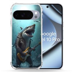 Coque Renforcée Pour Google Pixel 10 Pro Musique Rock Requin