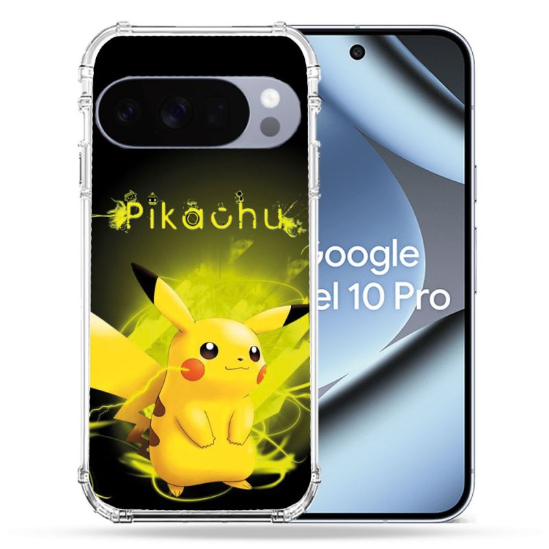 Coque Renforcée Pour Google Pixel 10 Pro Pokemon Pikachu Eclair