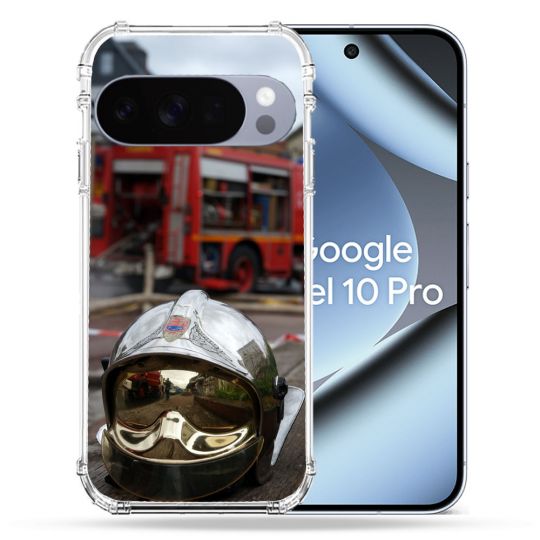 Coque Renforcée Pour Google Pixel 10 Pro Pompier Casque Camion