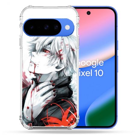 Coque Renforcée Pour Google Pixel 10 Manga Tokyo Ghoul Kaneki Blanc
