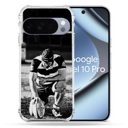 Coque Renforcée Pour Google Pixel 10 Pro Sport Rugby Noir Blanc