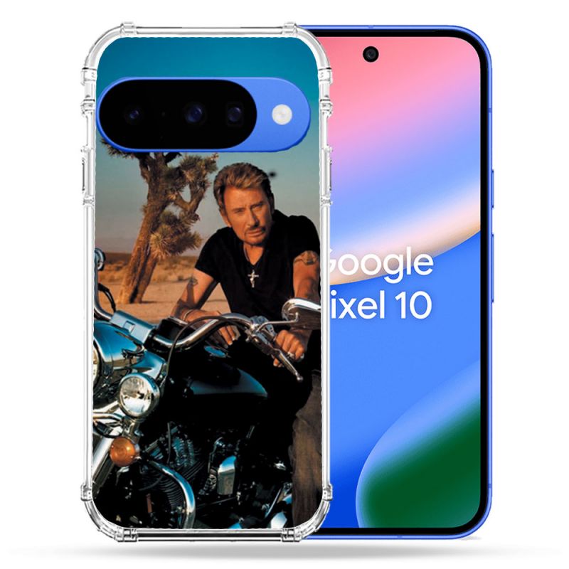Coque Renforcée Pour Google Pixel 10 Musique Johnny Hallyday Moto