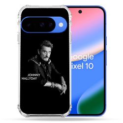 Coque Renforcée Pour Google Pixel 10 Musique Johnny Hallyday Noir