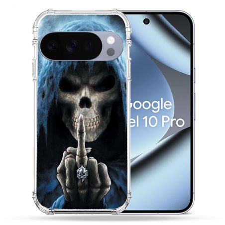 Coque Renforcée Pour Google Pixel 10 Pro Tete de Mort Doigt