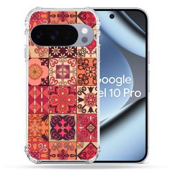 Coque Renforcée Pour Google Pixel 10 Pro Texture Carreau Ciment Rouge