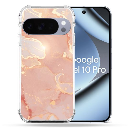 Coque Renforcée Pour Google Pixel 10 Pro Texture Marbre Rose