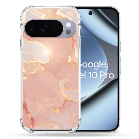Coque Renforcée Pour Google Pixel 10 Pro Texture Marbre Rose