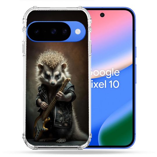 Coque Renforcée Pour Google Pixel 10 Musique Rock Herisson