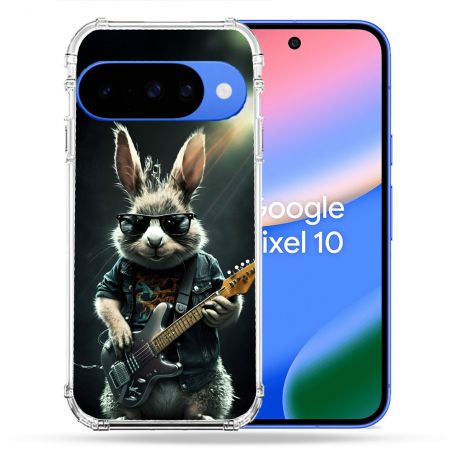Coque Renforcée Pour Google Pixel 10 Musique Rock Lapin