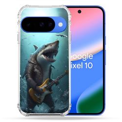 Coque Renforcée Pour Google Pixel 10 Musique Rock Requin