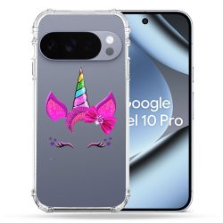 Coque Renforcée Transparente Pour Google Pixel 10 Pro Licorne Paillette