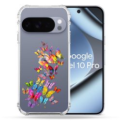 Coque Renforcée Transparente Pour Google Pixel 10 Pro Papillon Multicolore