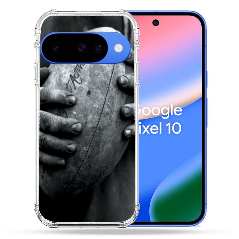 Coque Renforcée Pour Google Pixel 10 Sport Rugby Ballon Vintage