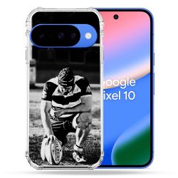 Coque Renforcée Pour Google Pixel 10 Sport Rugby Noir Blanc
