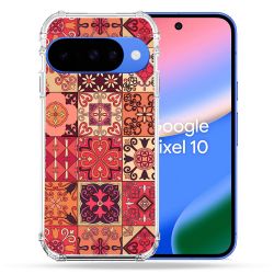 Coque Renforcée Pour Google Pixel 10 Texture Carreau Ciment Rouge