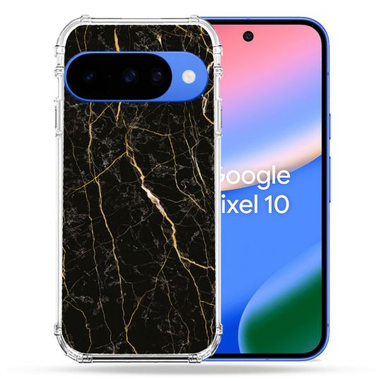 Coque Renforcée Pour Google Pixel 10 Texture Marbre Noir