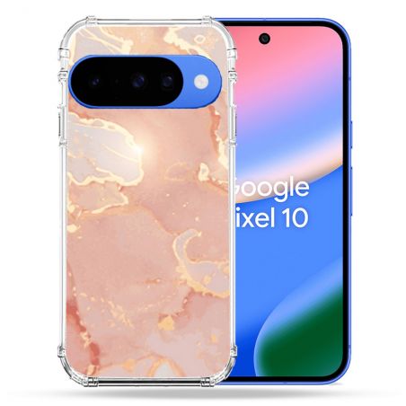 Coque Renforcée Pour Google Pixel 10 Texture Marbre Rose