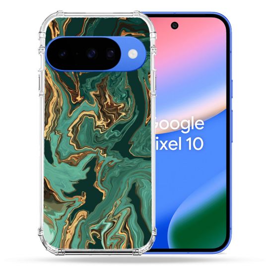 Coque Renforcée Pour Google Pixel 10 Texture Marbre Vert