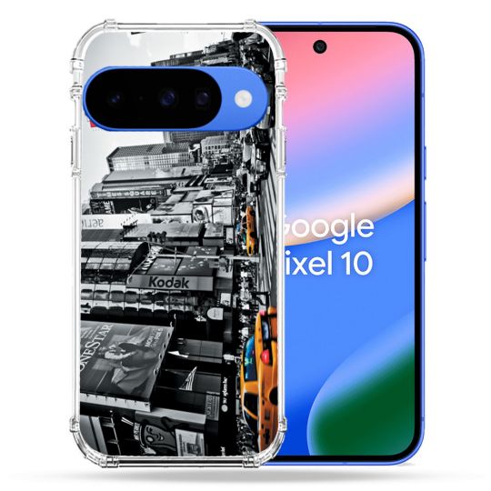 Coque Renforcée Pour Google Pixel 10 Voyage Amerique USA New York Taxi