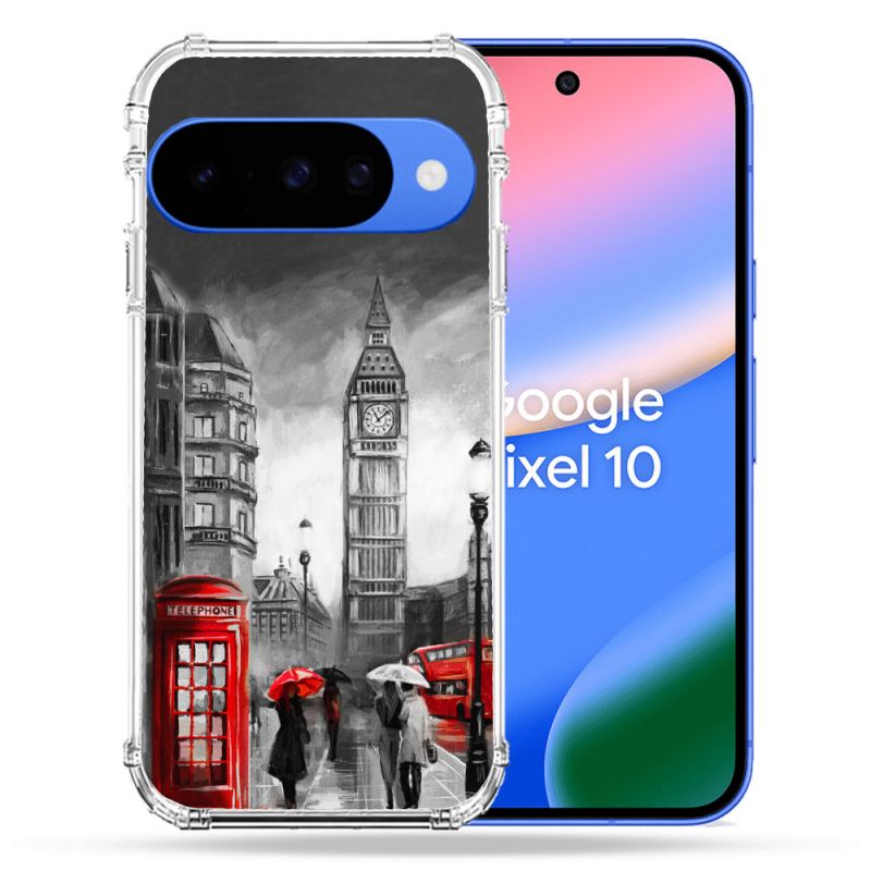 Coque Renforcée Pour Google Pixel 10 Voyage Angleterre Londres Vintage