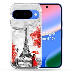 Coque Renforcée Pour Google Pixel 10 Voyage France Paris Rouge