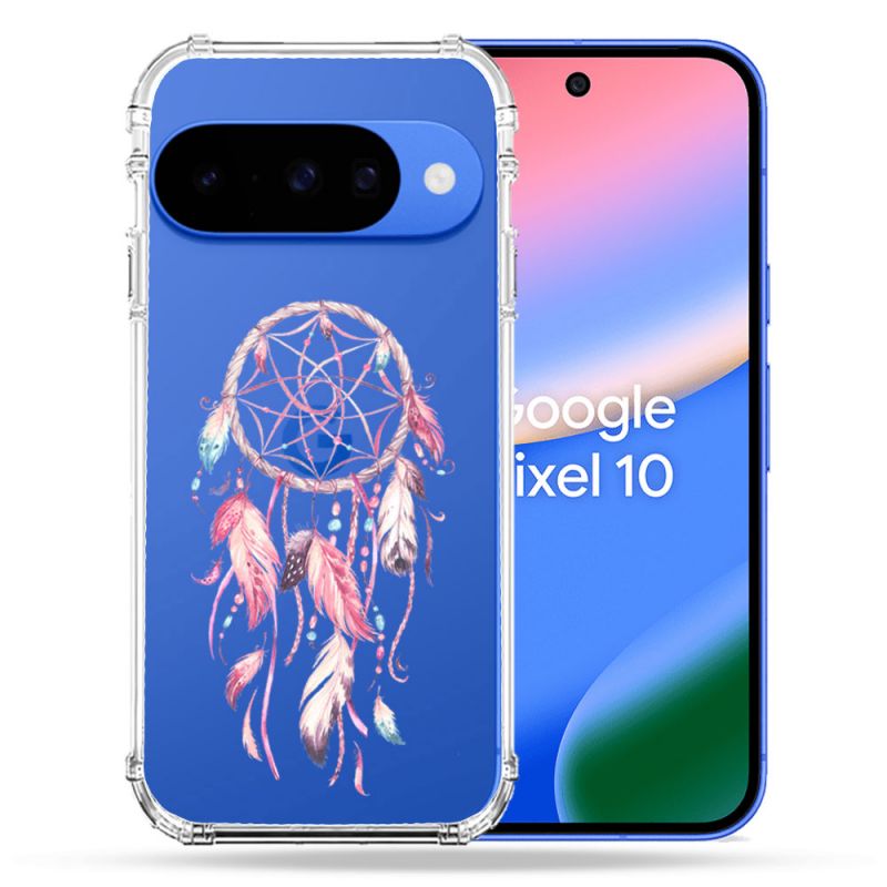Coque Renforcée Transparente Pour Google Pixel 10 Attrape Reve Rose