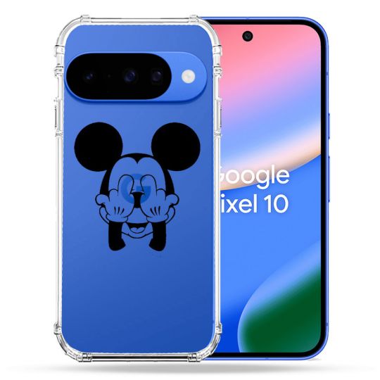 Coque Renforcée Transparente Pour Google Pixel 10 Mickey doigt