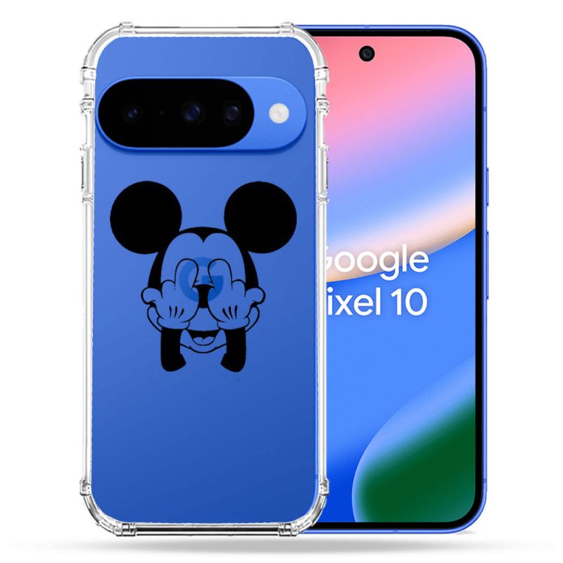 Coque Renforcée Transparente Pour Google Pixel 10 Mickey doigt