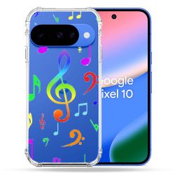Coque Renforcée Transparente Pour Google Pixel 10 Note Musique Colore