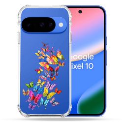 Coque Renforcée Transparente Pour Google Pixel 10 Papillon Multicolore