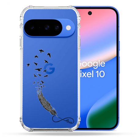 Coque Renforcée Transparente Pour Google Pixel 10 Plume Infini